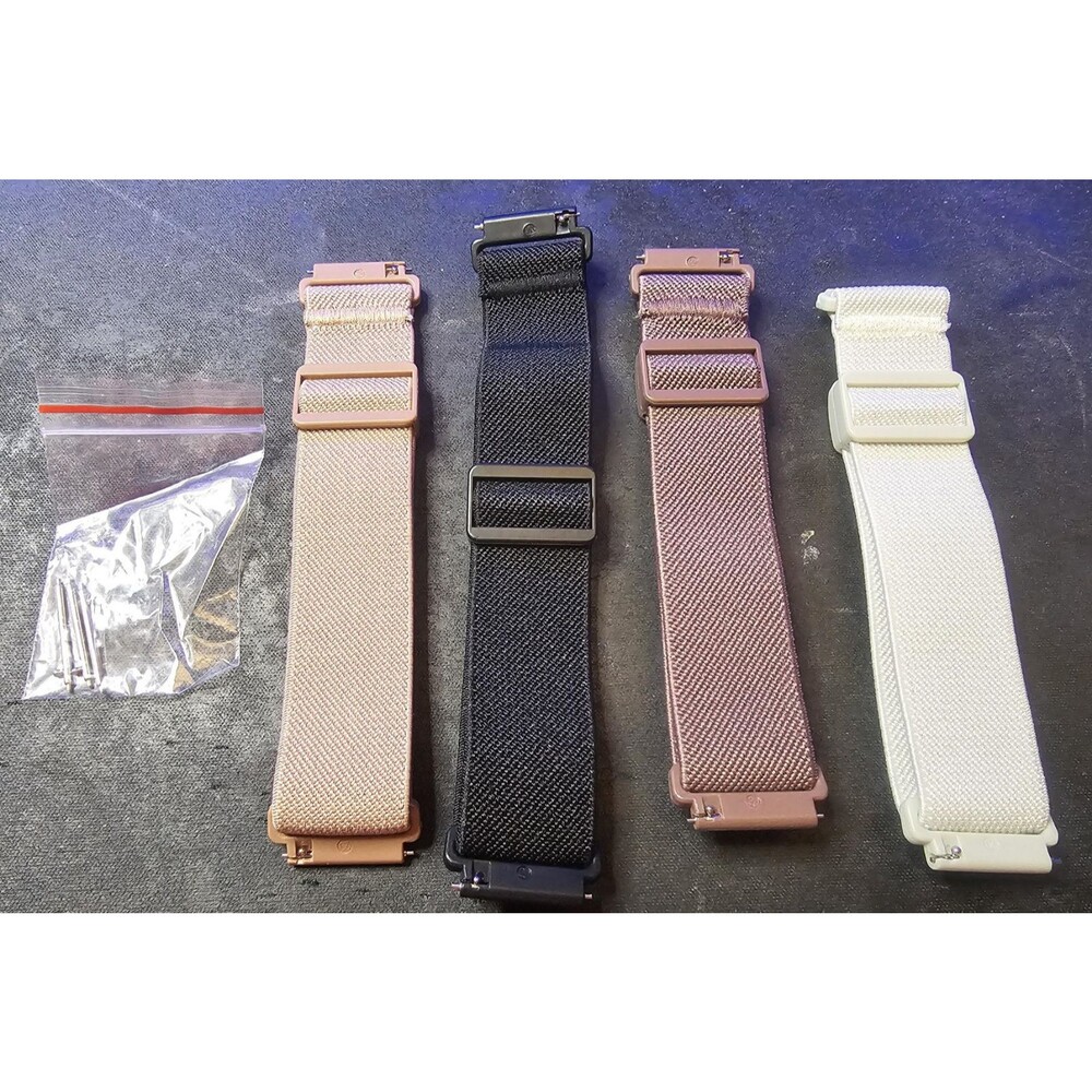 Stretchy Nylon Watch Band 4 Color 20 mm 4 Pack